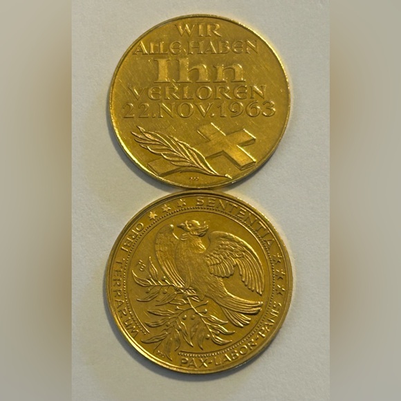 **RARE** 1963 German John F Kennedy 900 21k Proof Gold Medals / Coins {Lot Of 2} - Picture 5 of 14